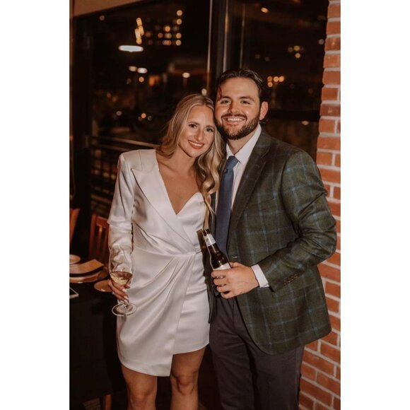 NWT NBD Revolve Vanity Mini Dress One Shoulder Satin Structured White Small - Picture 3 of 16